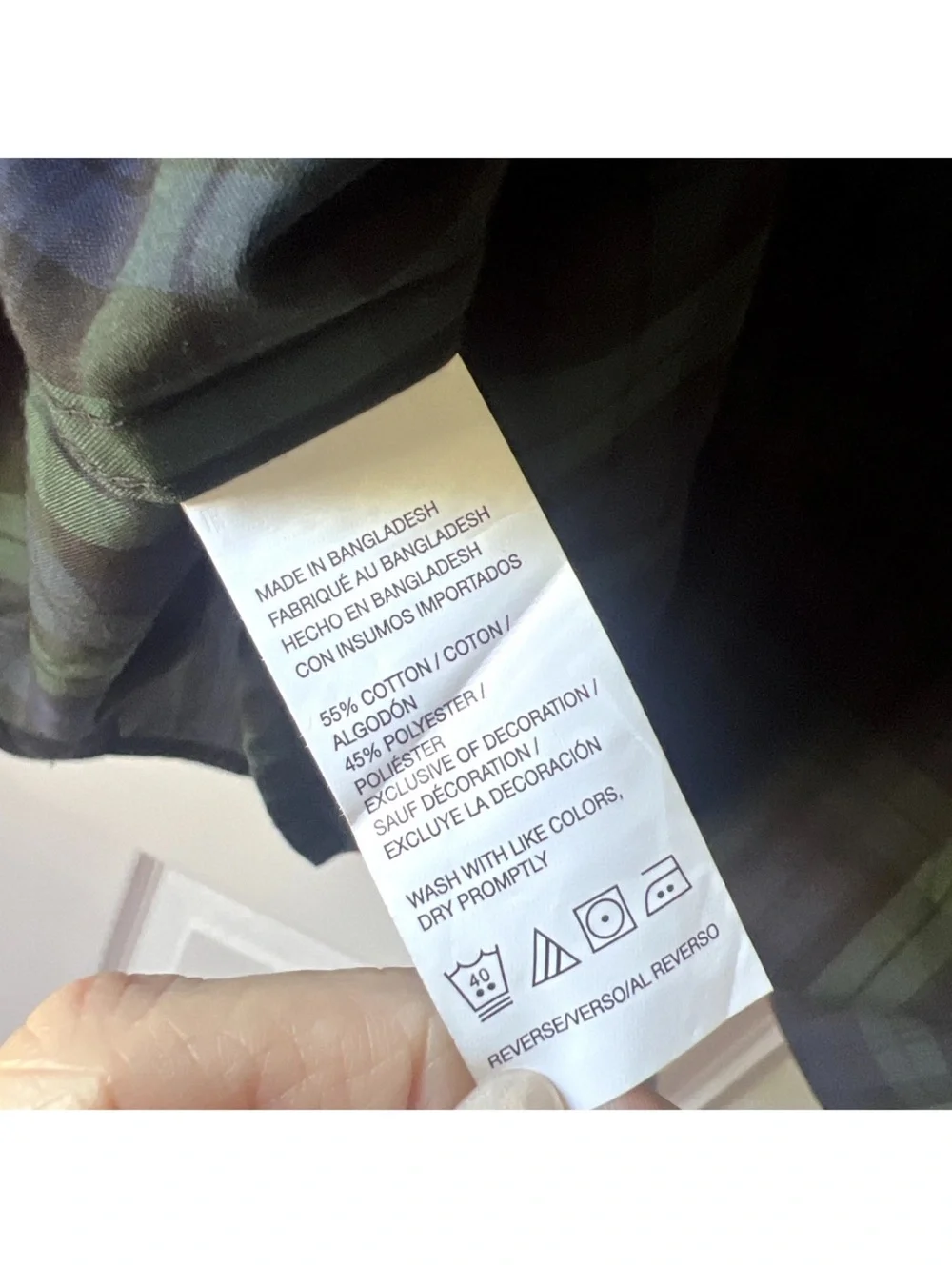 Izod Green & Navy Plaid Button-Down Shirt